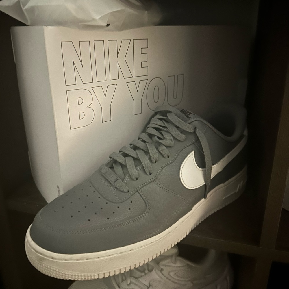 Nike Custom Gray and White Sneakers